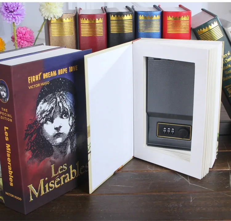 Metal Money Box Book Piggy Bank Keylock Password Safe Saving Book Coin Deposit Storage Box Home Decoration Accessories