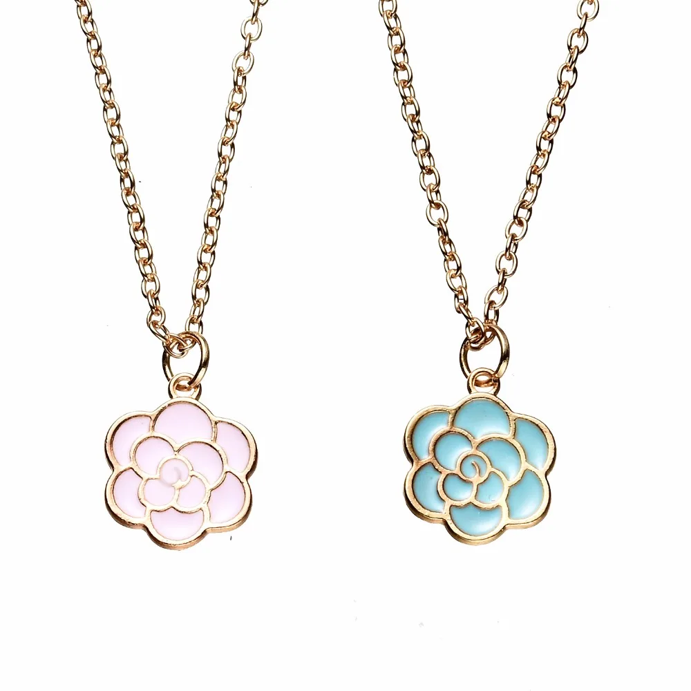 Onnea Best Friends Forever Flowers Necklace Gold Tone BFF Pendants