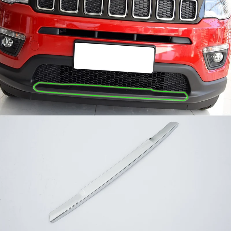 Car Accessories Exterior Decoration ABS Chrome Front Bumper Skid Molding Cover Trim For Jeep Compass 2017 Styling | Автомобили и