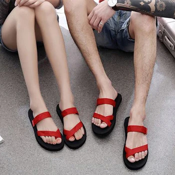 

Summer Slippers For Women Lovers Couples Flats Beach Sandals Slippers Women Flip Flops Fashion Unisex Shoes Black