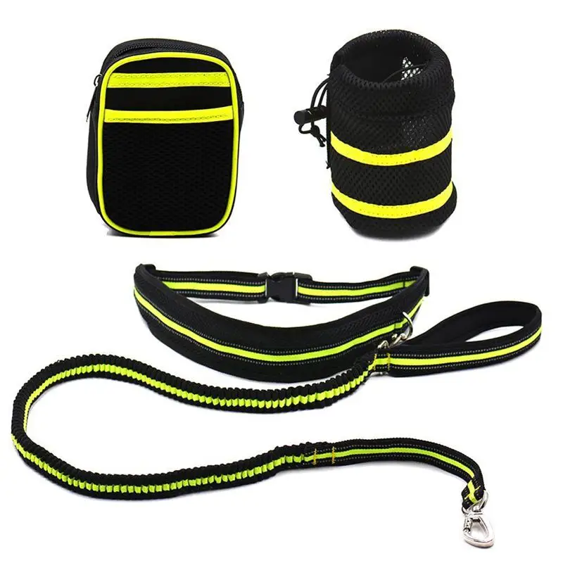 

Outdoor Pets Dog Leash Coupler Double Dog Walker Lead Elastic Two Dogs Leash Splitter (Black with Yellow)