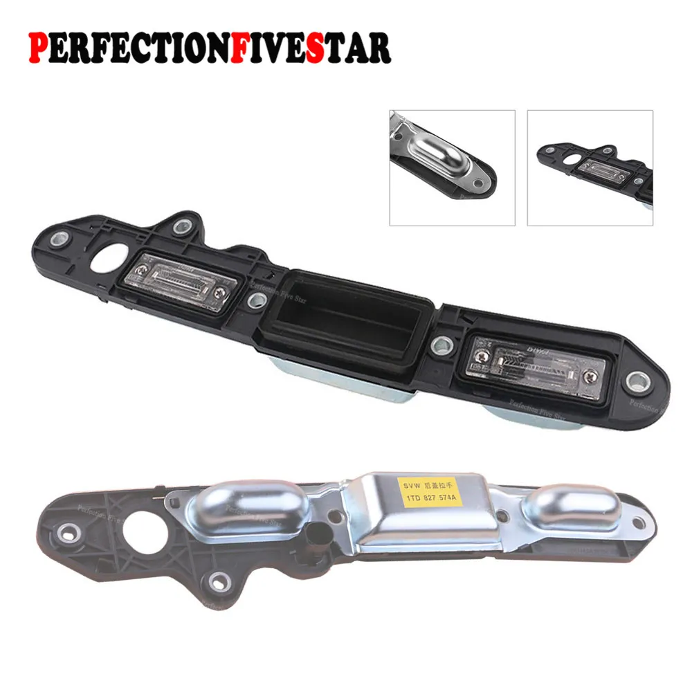 Achat 1TD827574A pour VW Golf Plus Jetta Passat B6 Touran couvercle de coffre arrière hayon secouer poignée barre plaque lumineuse avec Micro interrupteur
