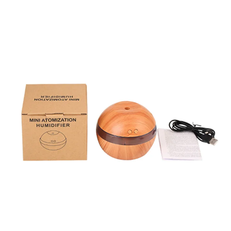 

300ML Wood Grain Humidifier Essential Oil Aroma Diffuser with Lamp Electric Ultrasonic Air Humidifier for Home Office