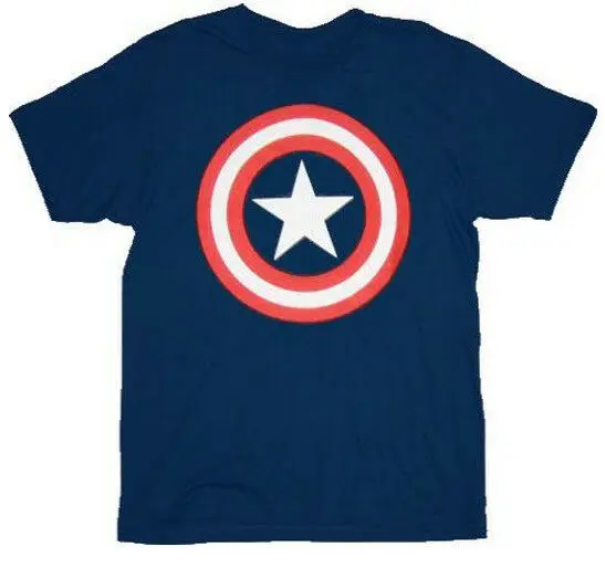 

Adult Mens Navy Blue Hero Movie Captain America Shield Men's Navy T-Shirt Tee