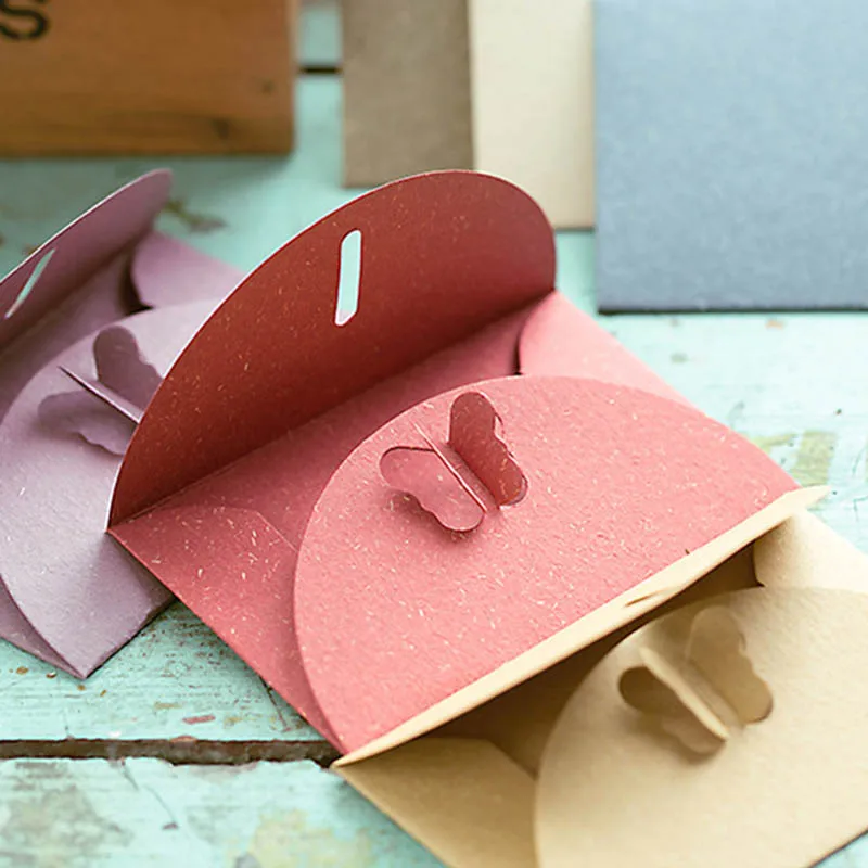 

10PCS mail shipping supplies Buckle Kraft Paper Envelopes Simple Love Retro Buckle Envelope Paper Envelope gift envelope paper