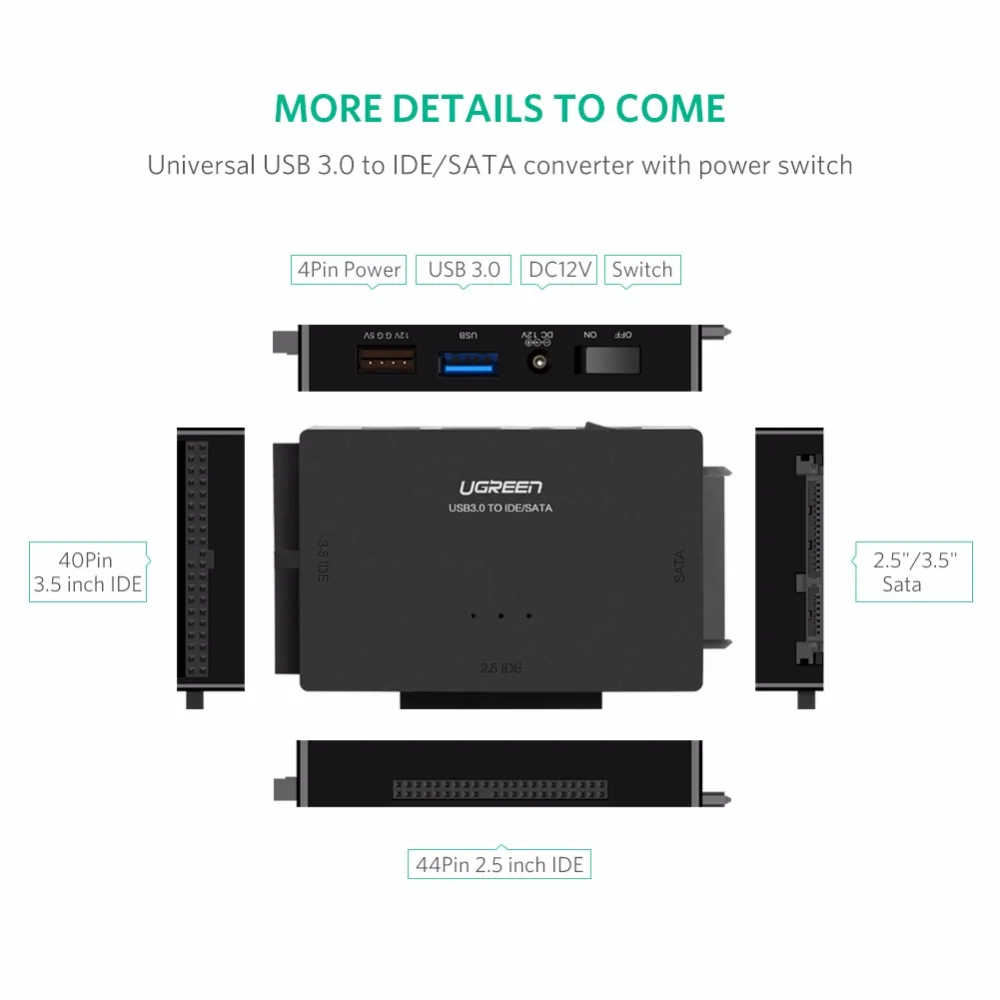 Pаспродажа Ugreen SATA к font b USB b font IDE адаптер font b USB b font 3,0 2,0 Sata 3 кабель для 2,5 3,5 Жесткий диск HDD SSD font b USB b font конвертер IDE SATA адаптер