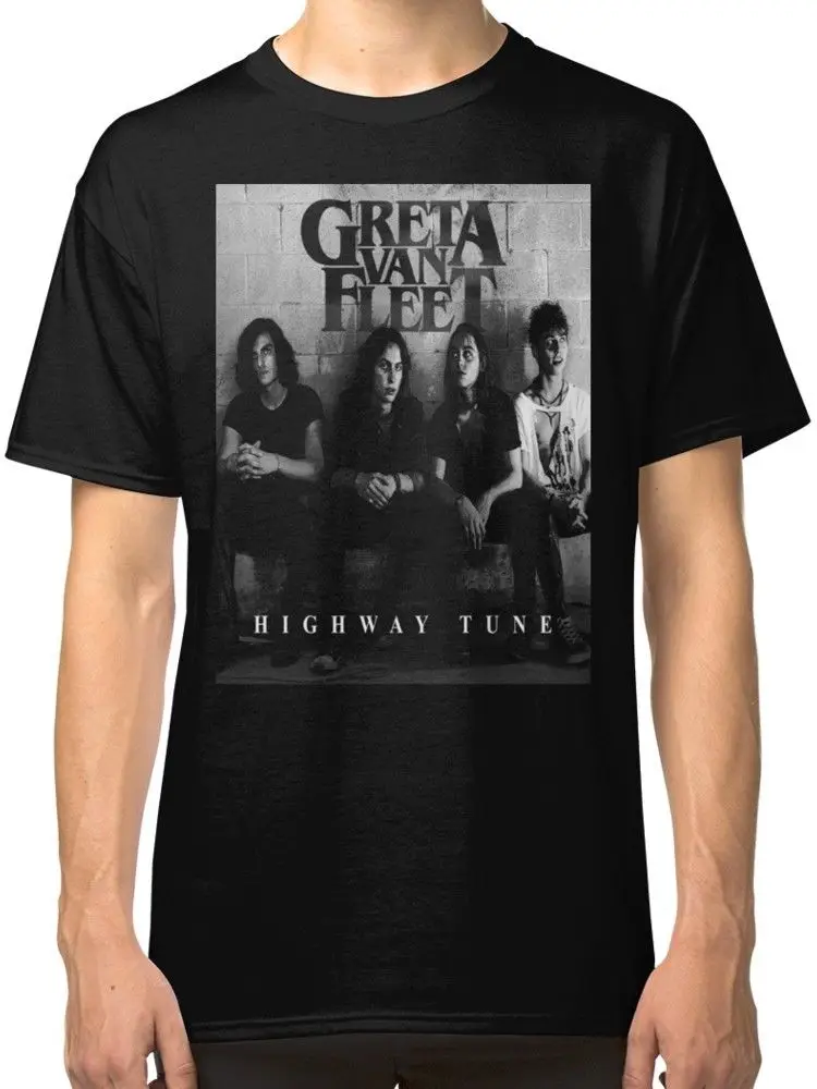 Greta Van Fleet Highway Tune черная футболка футболки одежда с принтом Мужская хлопковая