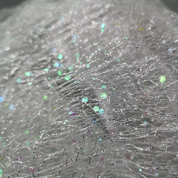 Серебряный Mirage Лазерная сетка ткань посыпать блестками платье свадебное украшение фото фон DIY дизайнерская ткань