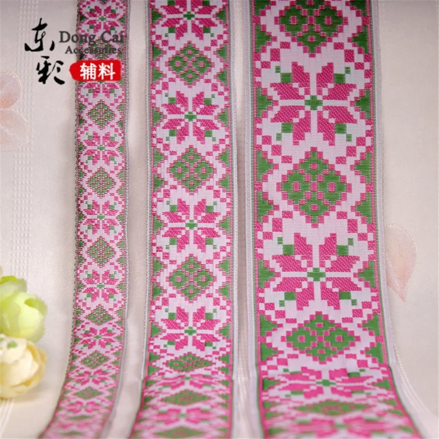 10yards 5 Cm Pita Gaya Nasional Cina Digital Jacquard Bunga Pita