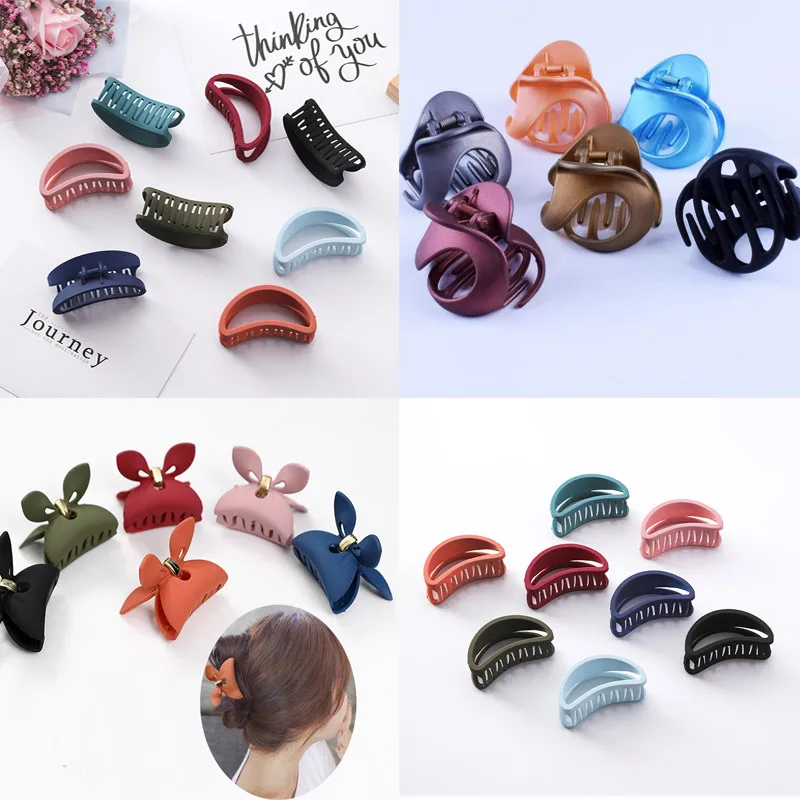 

21 Styles Women Girls Scrub Acrylic Hair Claw Clips Hollow Out Matte Hair Crab Clamps For Female Headdress Hair Accessories
