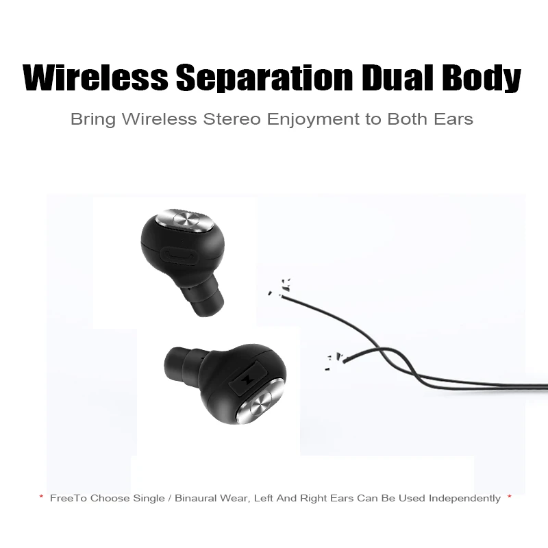M J Capsule Wireless TWS Earbuds Bluetooth Earphone Headset with Mic Deep Bass Stereo Sound Sport Earphone For Samsung Iphone