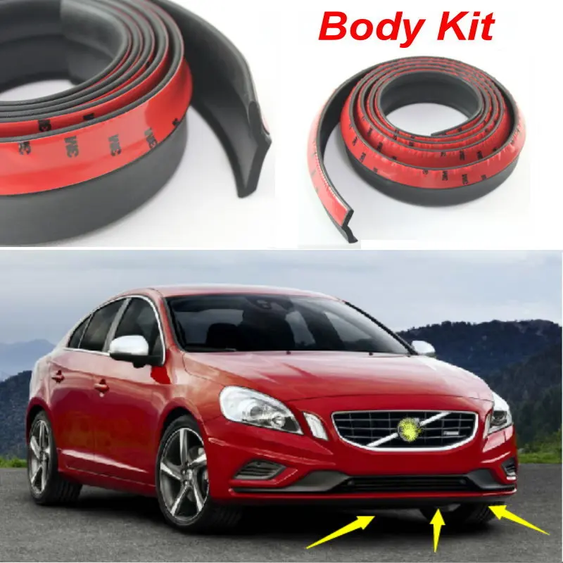 Передний дефлектор губ для Volvo S60 S60L S40 S70 S80 S90 боковая защита шасси спойлер