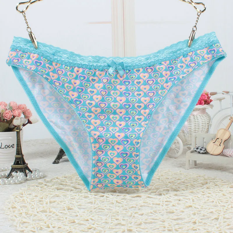 

New Sexy Calcinha Female Candy Color print with heart design Casual Women Cotton Underwear Panties Women's Butt Lifter Briefs