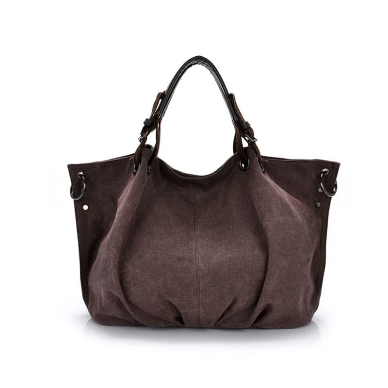

Jinqiaoer Women's Canvas Bag Simple and Versatile Environment-friendly Casual Handbag Large Capacity Canvas Shoulder Satchel