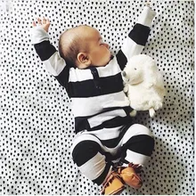 Новинка года; стильная одежда для малышей; одежда для маленьких мальчиков; милый детский комбинезон в полоску с длинными рукавами; Одежда для новорожденных; комплект одежды для младенцев