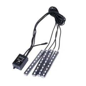 

4pcs RGB LED Strip Light Lamp Atmosphere Lamps Interior Light 8pcs signal color control brightness control