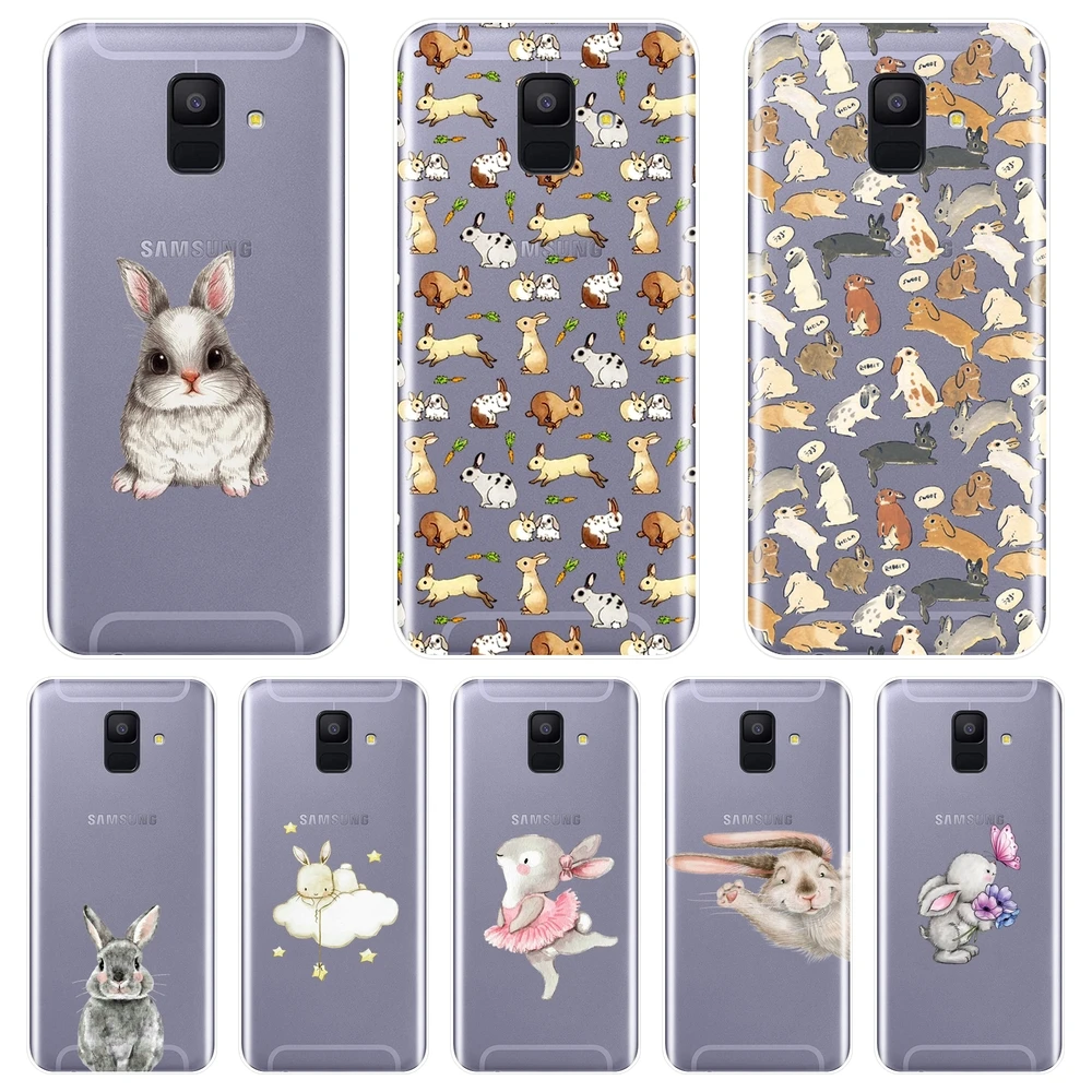 

Back Cover For Samsung Galaxy A3 A5 2016 2017 A6 A7 A8 2018 Kawaii Rabbit Soft Silicone Phone Case For Samsung A6 A8 Plus 2018