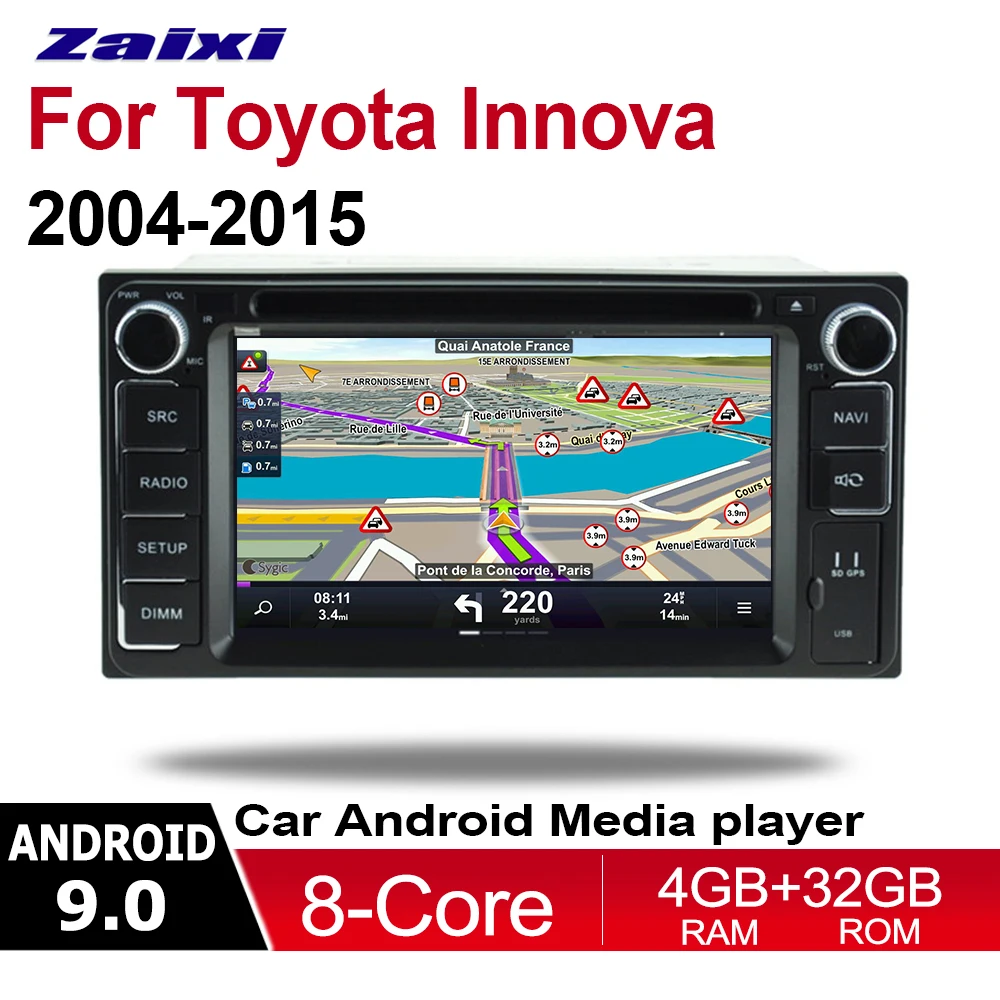 Top ZaiXi 2 Din Car Multimedia Player Android 9 Auto Radio For Toyota Innova 2004~2015 DVD GPS 8 Cores 4GB+32GB Bluetooth WIFI 0
