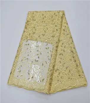 

Best Quality african lace fabric,peach swiss voile lace Sequins high quality emboridery cotton French mesh lace fabric material