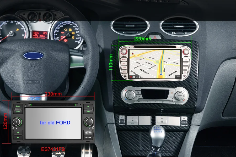 Perfect Erisin ES7409F 7" Android 8.0 Octa core 4G RAM Car DVD GPS Radio DVR DAB+ DVD For Ford Mondeo Focus S/C-Max Galaxy 3