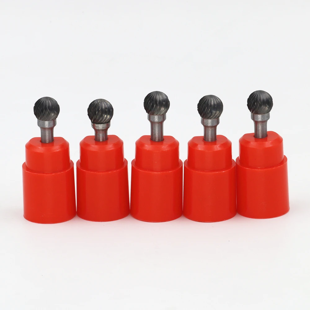

5 / set Head 12mm,Spherical,carbide rotary burrs, rotary burrs, deburring with rasp, carbide burrs, carbide grinding. DX1210M06