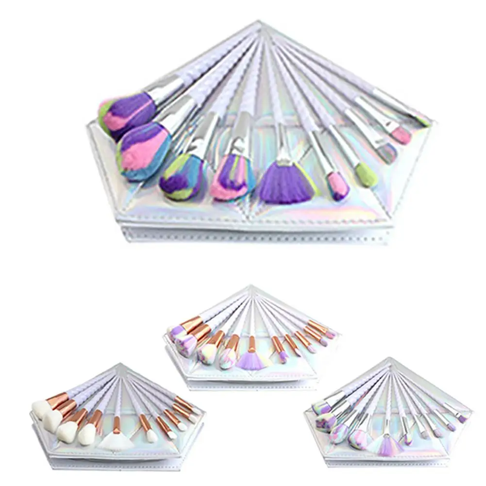 

10 PCS Spiracle Makeup Brushes Set Professional Foundation Powder Cream Blush Make Up Brushes With Diamond Bag