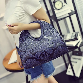 

Embroidery Flower Vintage Hobos Shoulder Bags Women Luxury Handbags Lady Bags Designer PU Leather Crossbody Bags Bolsa Feminina