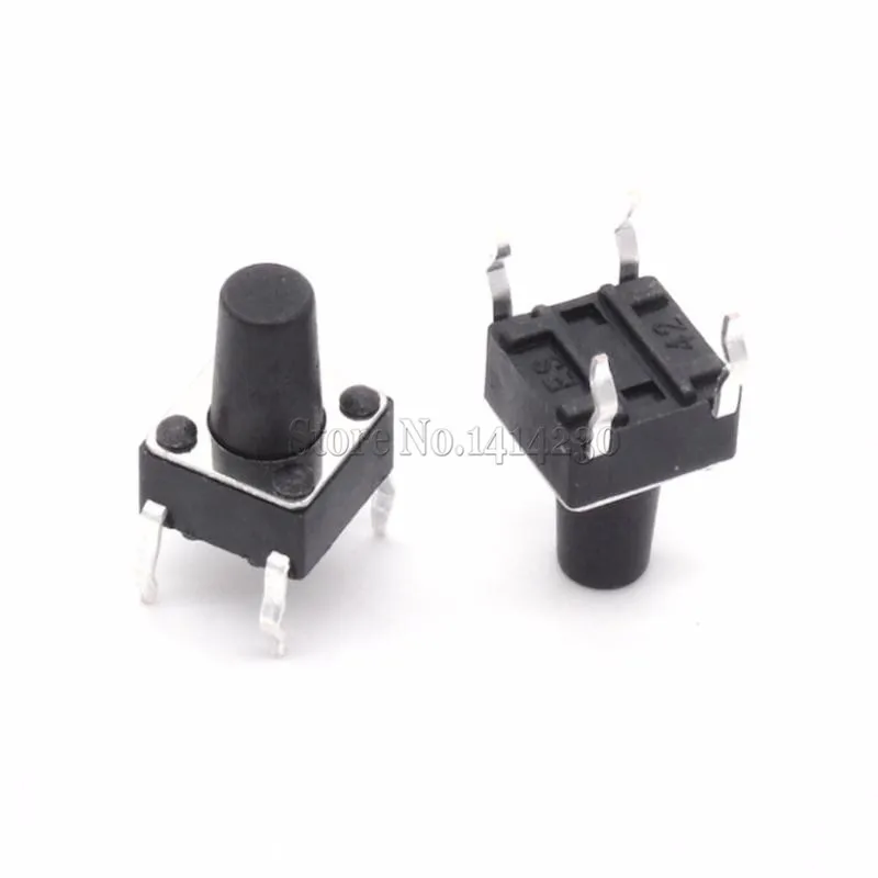 

100PCS Tact Switch Push Button 6*6*9mm light touch switch vertical micro switch/button switches 4 feet