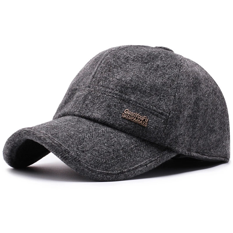 High Quality Winter Men's Baseball Cap With Ear Flaps Gorra Hombre Snapback Hat Warm Thicken | Аксессуары для одежды