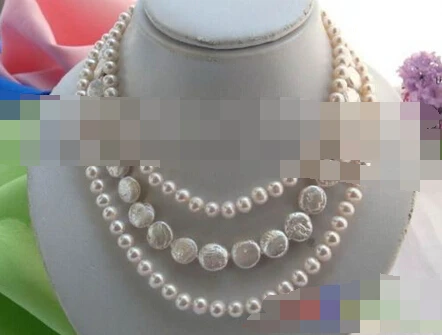 

0475 WHITE COIN ROUND FRESHWATER PEARL NECKLACE MAGNET