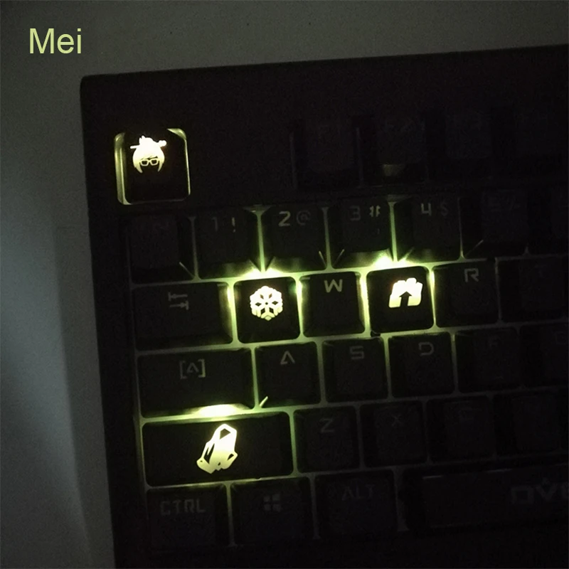 [Hfбезопасности] Индивидуальные полупрозрачные ABS колпачки для механической клавиатуры, новые клавиши для игровых клавиатуры - Цвет: Mei