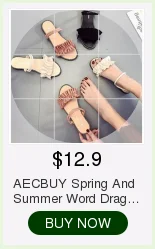 AECBUY Sandals Female Middle Heel 19 Summer New Thick Heel Water Drill One Word Buckle Fish Mouth High Heel Woman Shoes 7LXPb1