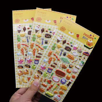 

3pcs Children Stationery Sticker Creative Snack Party 3D Bubble Sticker Notebook Phone Scrapbook Cute Decoration Stickers