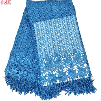 

Guipure Lace African Lace 5 Yards Applique 2018 Mesh Cord Nigerian Fabrics High Quality Guipure Lace wedding Dress W2-547