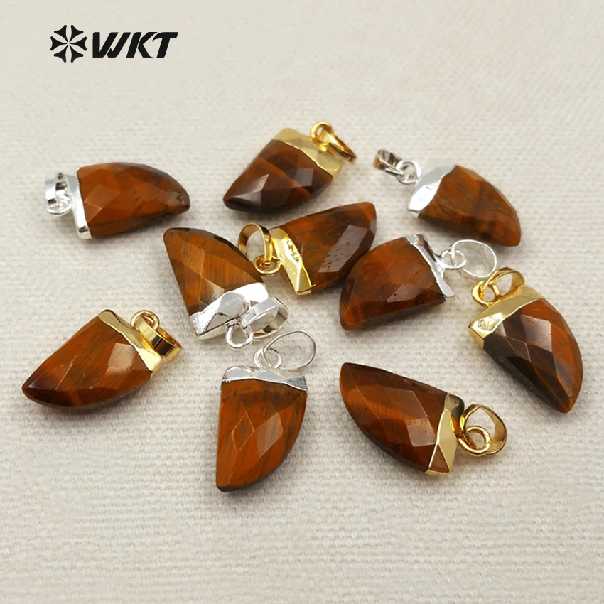 

WT-P1273 WKT Fashion Natural Smokey Stone In Gold Color Top Pendant For Women Jewelry Making Pendants
