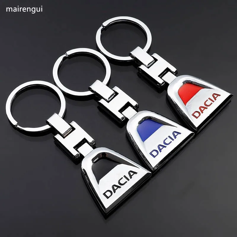 

Double-sided metal keychain for renault Dacia Logan Sandero Duster key chain car logo waist hanging key ring men women pendant