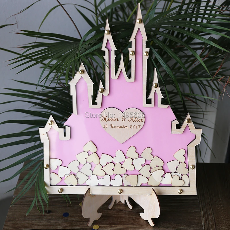 Custom Wedding castle Guest Book Alternative Mason Jar Unique wedding sign Drop Box wooden wedding supplies
