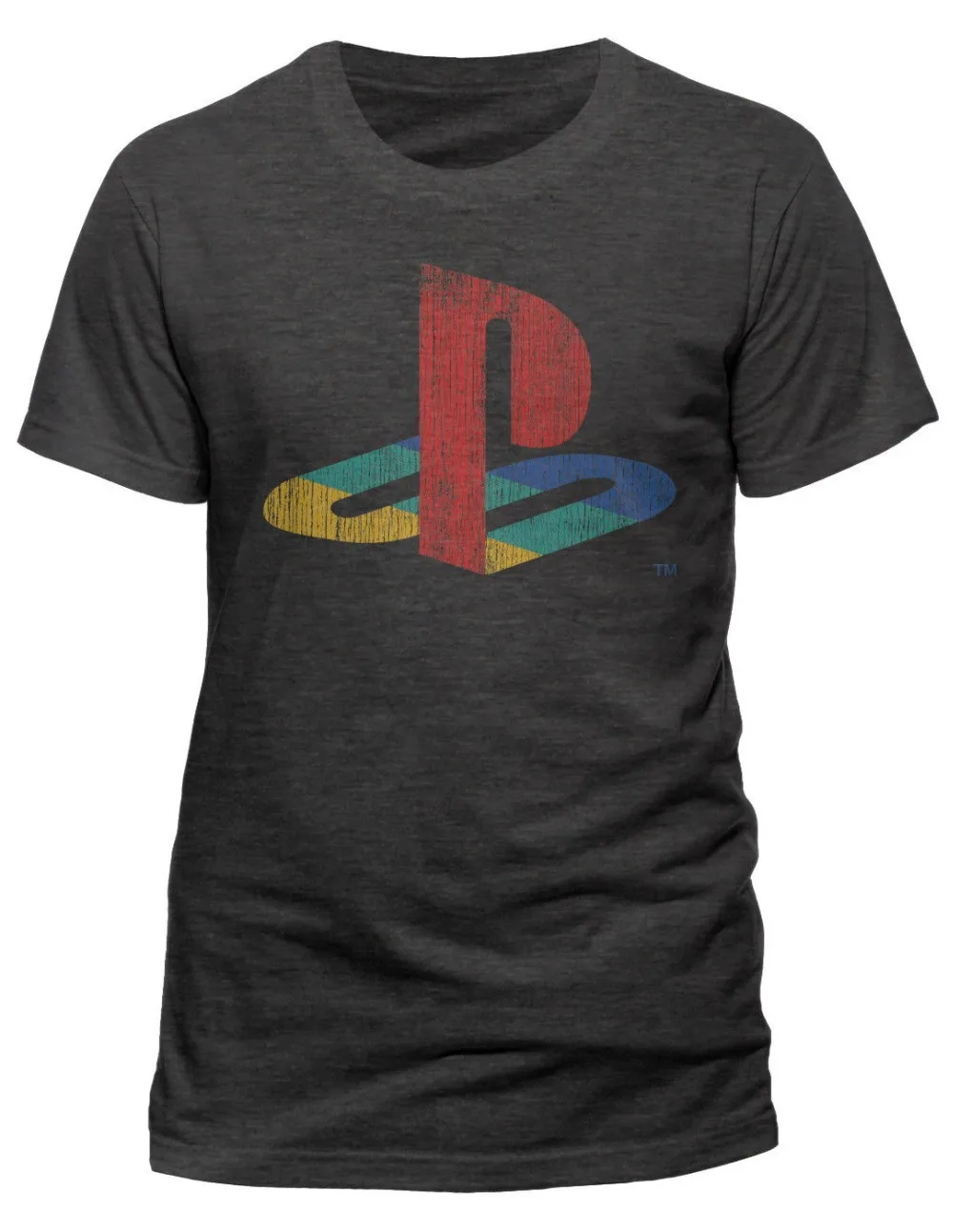 Playstation Logo Distressed Official Games Console Grey Mens T Shirt Cool Casual Pride T Shirt Men Unisex New Fashion Tshirt