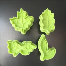 4 типа лист пластиковые формы для печенья плунжерный резак штамп помадка тиснение штампы 3D формы для печенья и торта
