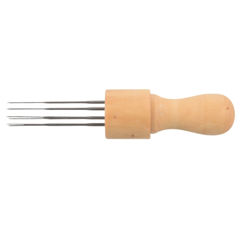 

DIY Felting Needle with Eight Needles tool Craft Wool Felt Stitch Punch Tool with Solid wood handle Felting more efficient