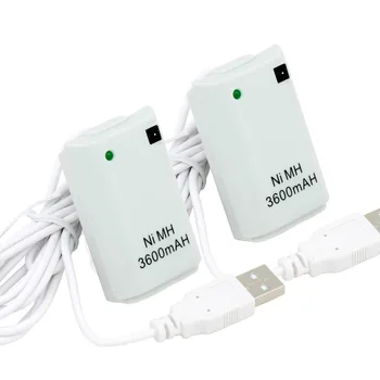 

2x3600mAh Battery Pack+USB Charger Cable for Xbox 360 Wireless Game Controller Gamepad Xbox360 Bateria Rechargeable Battery Pack
