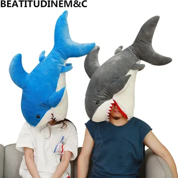 

1Pc 90cm Simulation Large Sand Sculpture Shark Plush Toy Animal Stuffed Toys Children's Toys Gift Sofa Pillow Cushion Home Decor