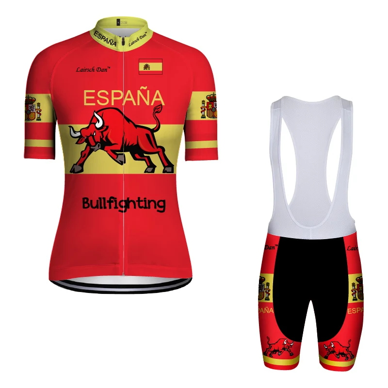 2018-New-style-LairschDan-spain-bullfighting-cycling-jersey-espana-Pro-Team-Bike-Clothing-Bib-Shorts-set