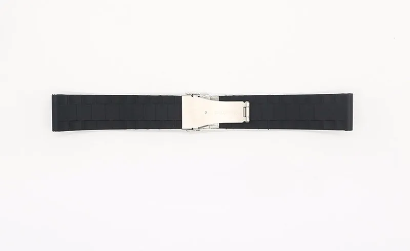 18 20 22 24 мм черный ремешок силиконовый резиновый водонепроницаемый браслет для часов прямой конец двойной толчок из нержавеющей стали для Ролекс Омега