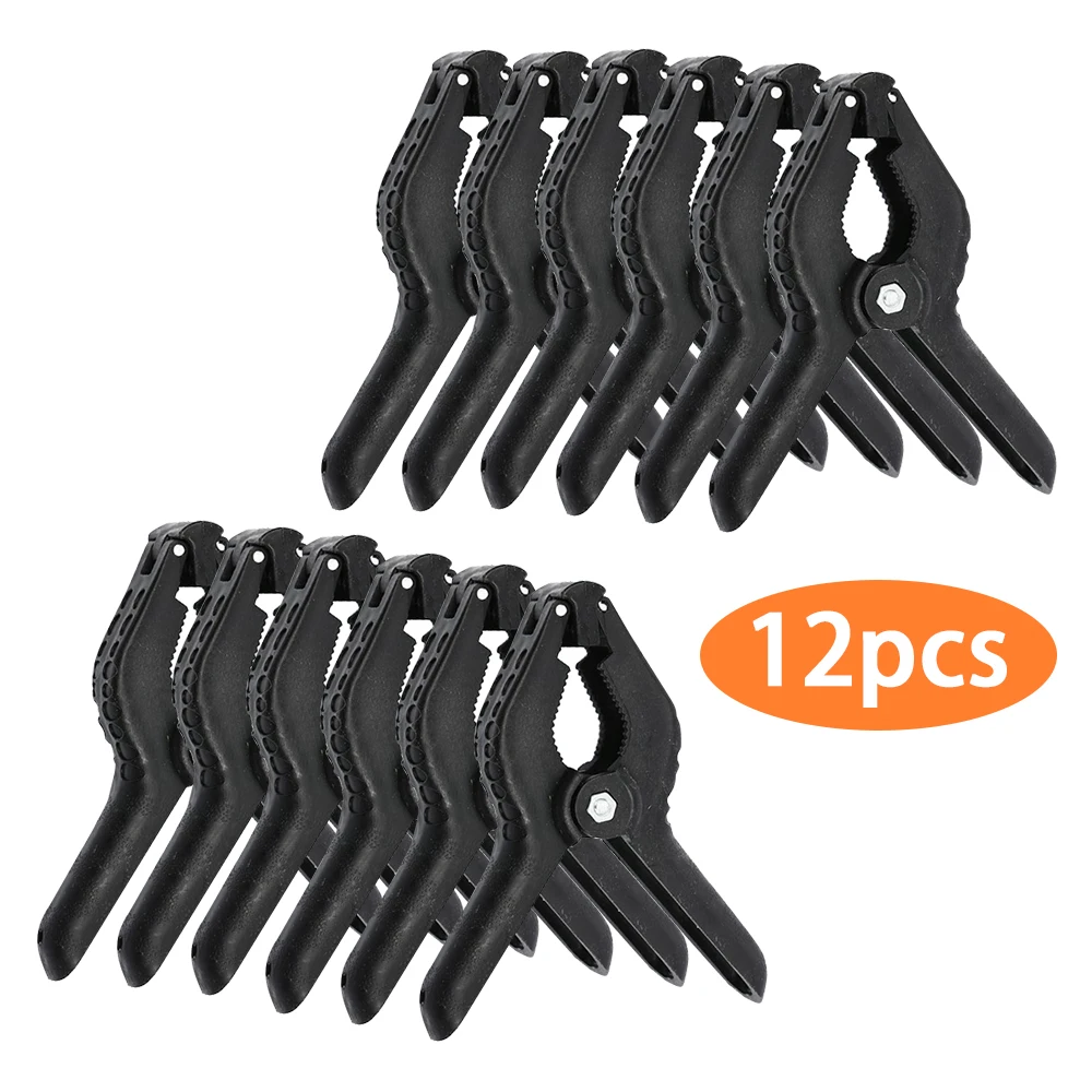 Acheter 12 pièces nouvelle haute qualité robuste en plastique toile de fond ressort pince support support pince pour photographie fond plaque