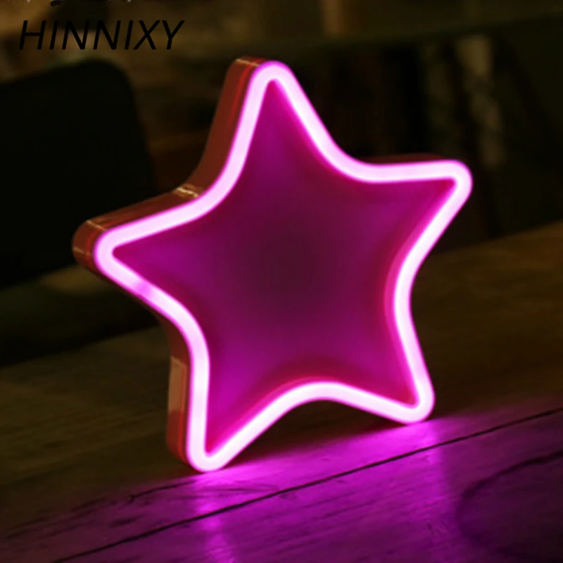 Hinnixy неоновый светильник с пятиконечной звездой украшение детской комнаты