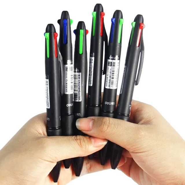 2 pcs/lot MultiColor Pen Fine Point 4 in 1 Colorful Retractable Ballpoint Pens, Multi Function