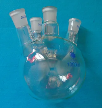 

1000ml,24/29,4-necks,Round bottom Glass Flask,1L,Glass Boiling Bottle
