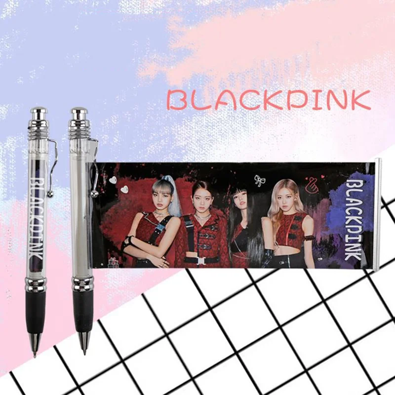 Blackpink Singer модная гелевая ручка Kawaii черные чернила 0,5 мм ручки вентиляторы подарки с милым альбомом фото