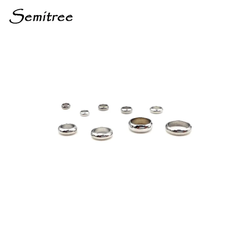 

50pcs/lot Stainless Steel loose beads Spacer Beads Hole Size 2/3/4/5/6mm Positioning Beads for DIY Necklace Bracelets Findings